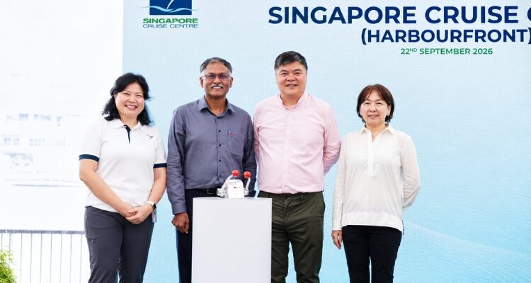 Pengelola Pelabuhan Singapore Cruise Centre Pte Ltd (SCC): Jacqueline Tan (Executive Officer SCC) bersama Murali Pillai (Senior Minister of State, Ministry of Transport Singapore), Loh Lik Peng (Chairman SCC), dan Amy NG (Board of Member SCC). Sumber foto: Sqiva
