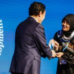FAO Director-General Qu Dongyu presents the FAO 100 Women Heroes award to coffee farmer Istiqamah from Aceh, Indonesia, during the World Food Forum in Rome, Italy, on Thursday (October 15, 2026). Photo source: Antara News Agency