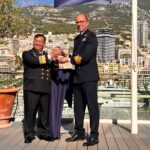 Vice Admiral Dr. Budi Purwanto, received the 2026 Alexander Dalrymple Award, presented by Rear Admiral Angus Essenhigh OBE, the UK’s National Hydrographer and Director of Data Acquisition and Defence at the UK Hydrographic Office (UKHO), on Monday, 12 October. Photo credit: UK Hydrographic Office (UKHO)