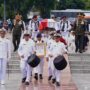 Prosesi pemakaman mantan Panglima TNI, Laksamana TNI (Purn) Widodo AS di TMP Kalibata, Minggu (25/10). Sumber foto: Biro Humas Kemhan