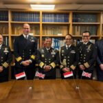 Komandan Pusat Hidro-Oseanografi TNI Angkatan Laut Laksamana Madya TNI Dr. Budi Purwanto, S.T., M.M., bersama Kepala United Kingdom Hydrographic Office (UKHO), Rear Admiral Angus Essenhigh OBE. menandatangani perjanjian kerja sama (Cooperation Arrangement) bilateral di bidang hidrografi yang dilaksanakan di Monaco, Senin (12/10/2026). Sumber foto: Dispenal