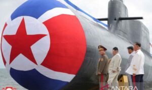 Ilustrasi - Kapal selam bertenaga nuklir Korea Utara. Sumber foto: Antara