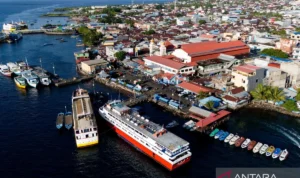 Pelabuhan penyeberangan Bastion di Ternate, Maluku Utara. Sumber foto: Antara